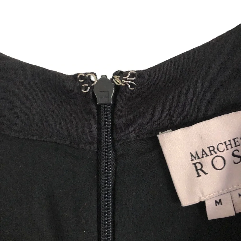 Marchesa Rose Black Caviar Sleeveless Dress M